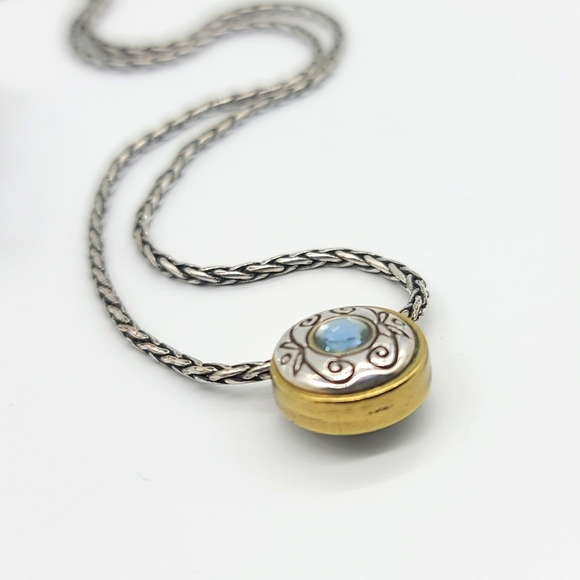 Brighton "Celestial" Swarovski Blue Topaz Crystal Retired Neck! - Picture 6 of 14